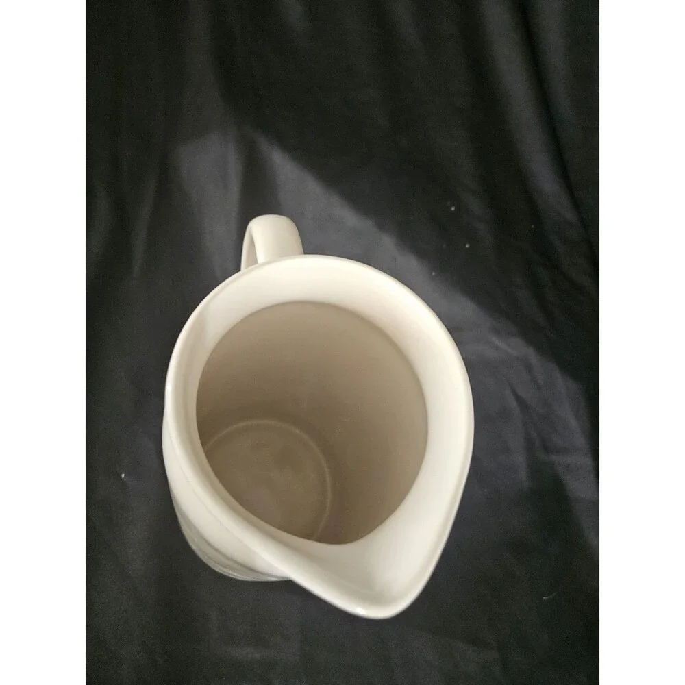 Never Used Rae Dunn Merry Christmas Glossy White  Red Tall Ceramic Drink Pitcher